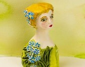 Alice and Forgetmenots - Hand Sculpted Bust