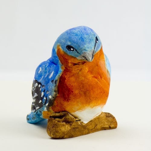 Eric, Blue Bird- Hand Sculpted Bird OOAK