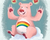 Cheer Bear 8x10 Art Print