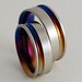 Titanium Wedding Rings , The Cosmos Bands in Bronze , Mystic Purple and Nightfall Blue