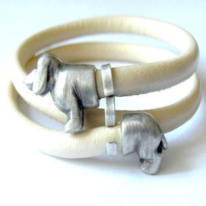 Handmade Sterling Silver Dachshund Wrap Bracelet