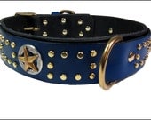 Dog Collar Leather Laszlo's Blue Star