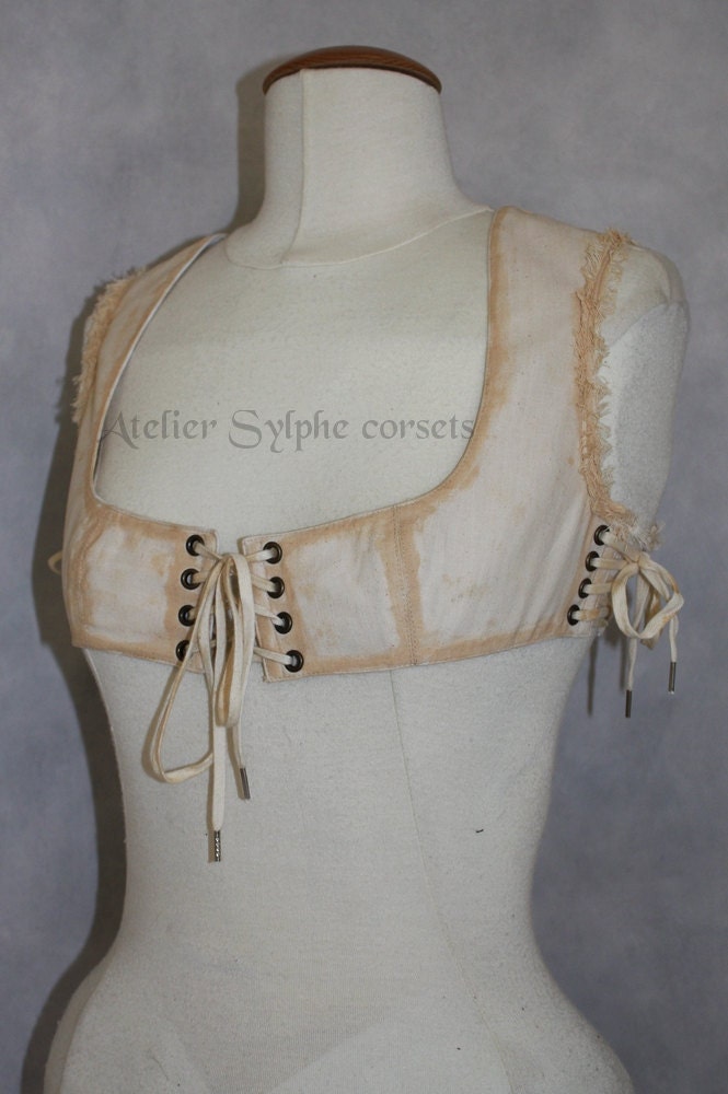 Tea dying top bra in pirate steampunk tea dying steampunk style S size