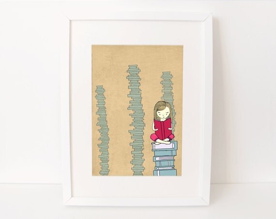 8 x 10 print - love to read