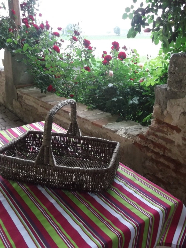 French Farmhouse Stripey Table Cloth