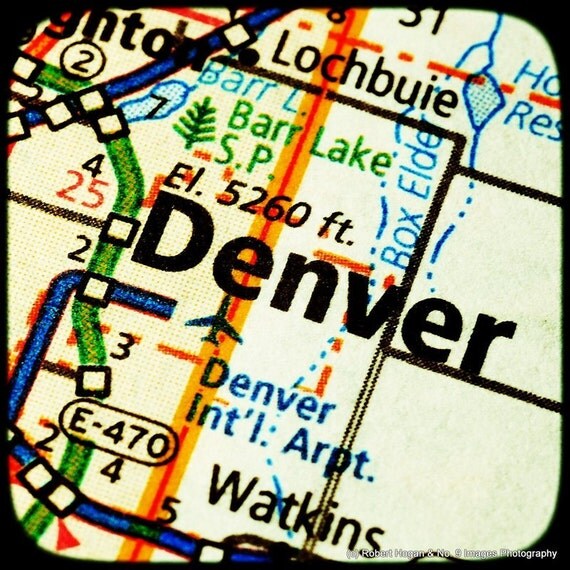 Denver Colorado - Outdoor Sports Paradise - See the USA Map Art - Travel Photography, Gift Idea