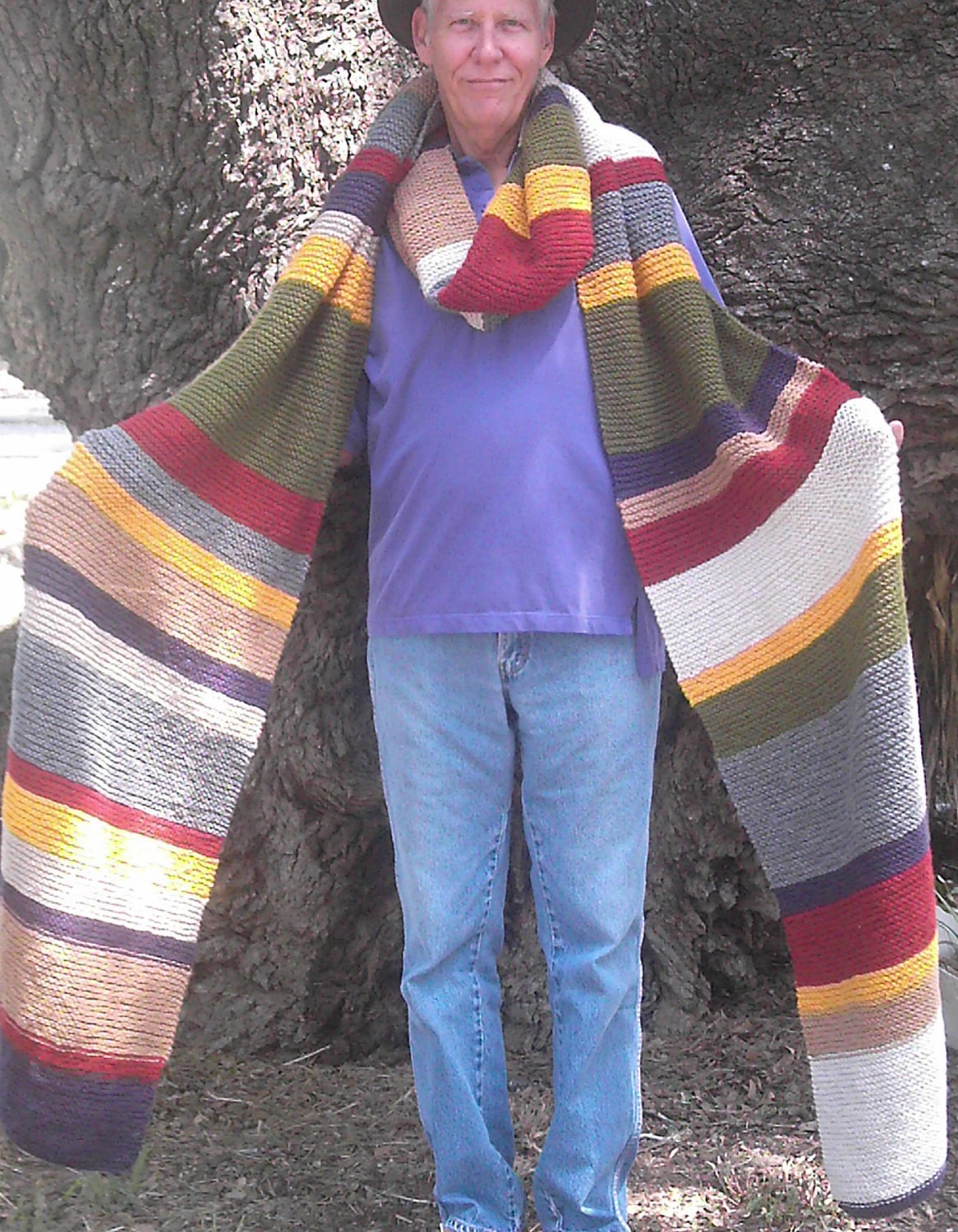 Dr. Who Inspired  14' Hand Knitted Scarf -- Custom Order