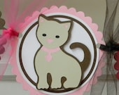 Handmade Pink and Brown Kitten "Happy Birthday" Party Banner Il_170x135