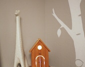 Modern Birdhouse Lamp - Peek- a- Boo Nursery Decor Tree Decal Complment