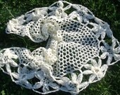 SALE Daisies shawl scarf crocheted sunny yellow ready to ship