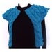 Blue cabled vest shrug bolero wool bulky OOAK hand knitted 4 seasons