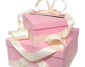 Pink and Ivory Wedding Gift Card Box money holder with Pearls