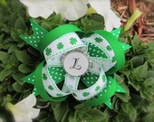 St. Patricks Day Hair Bow - Double Layered Loopy, Personalized