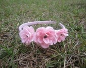Headband: Light Pink Rose Trio - One Size