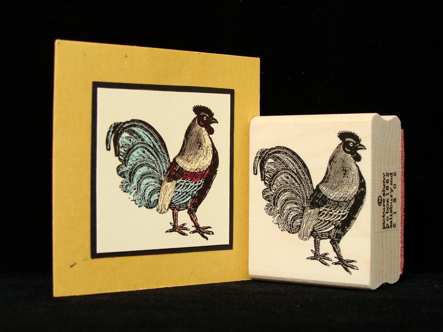 picture show rubber stamp "bantam rooster"