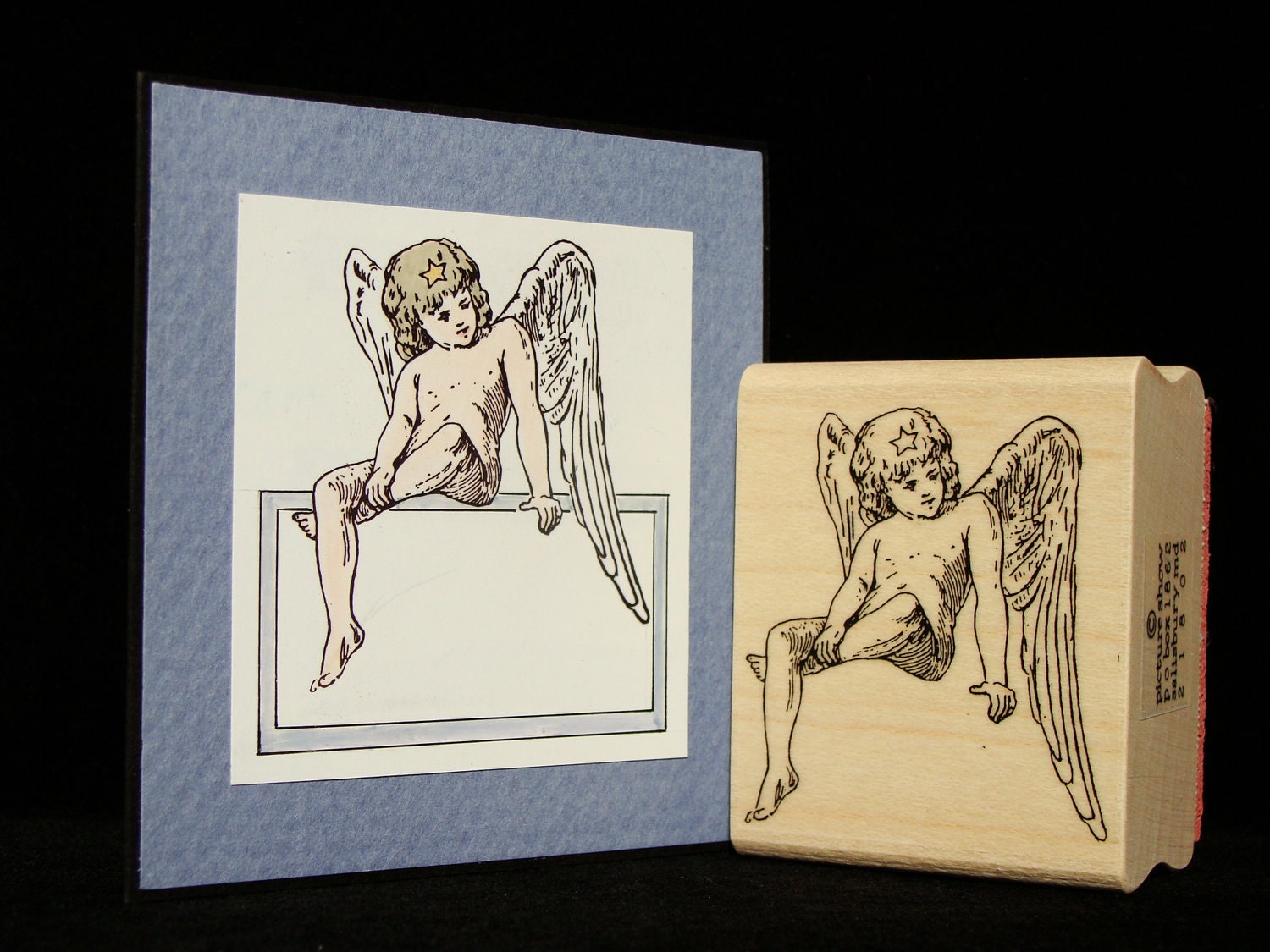 picture show rubber stamp "sitting angel"