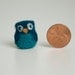 SALE - Miniature Needle Felted Pocket Owl in Teal