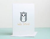 Hello, Friend Penguin Greeting Card, blank