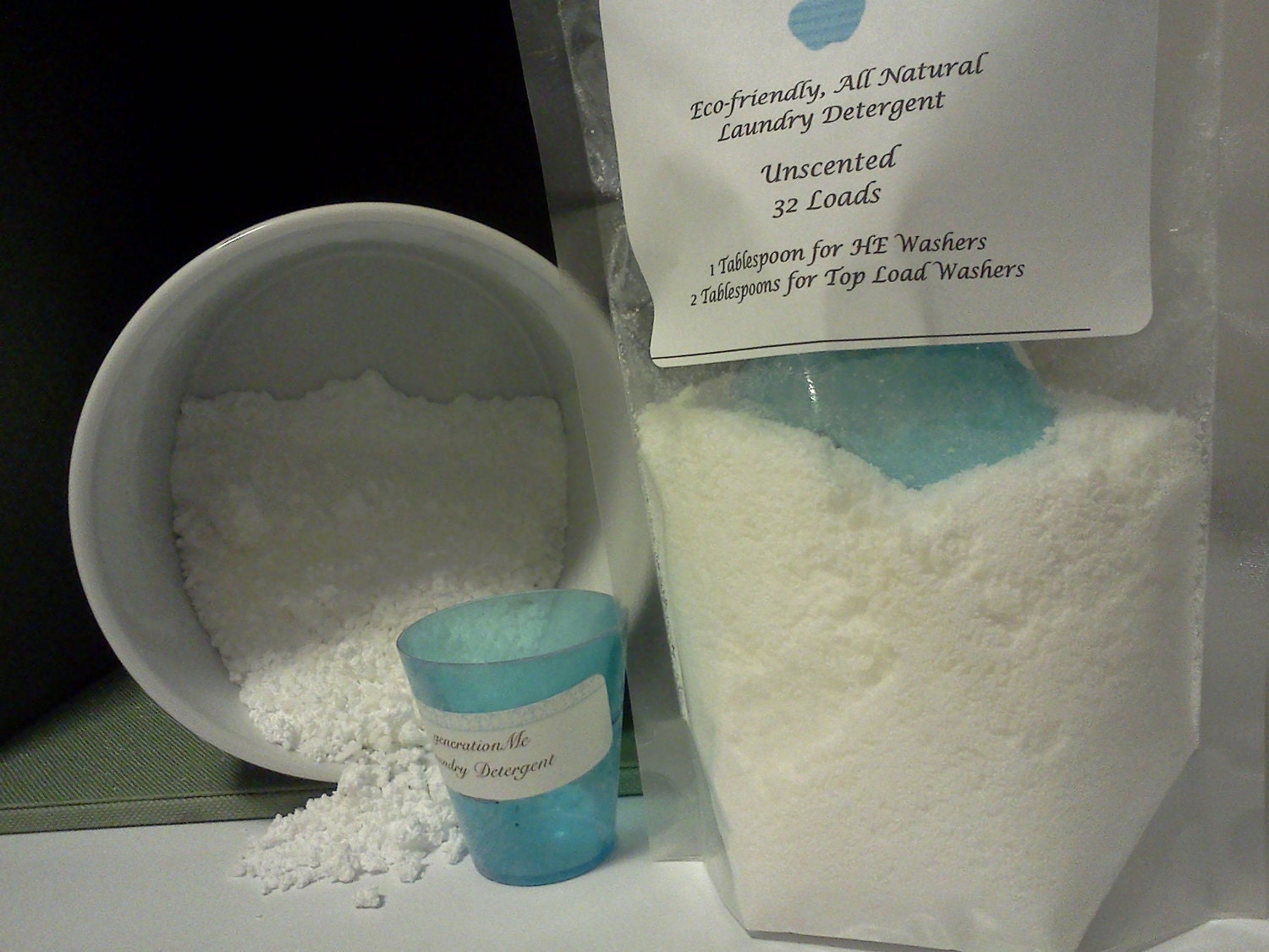 All Natural Laundry Detergent, HE Compatible, Unscented, No Borax, Sensitive Skin, Cloth Diapers, Eco Friendly, Green Cleaning