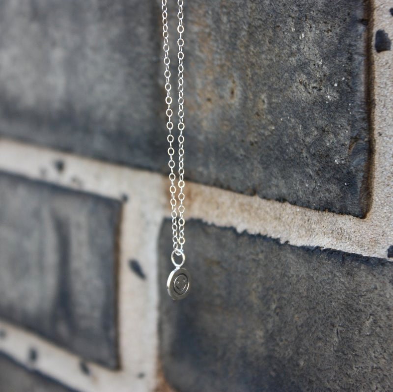 Smiley Face Necklace - Sterling Silver Smiley Face Charm . Don't Worry Be Happy . Positive Jewelry . CLEARANCE SALE