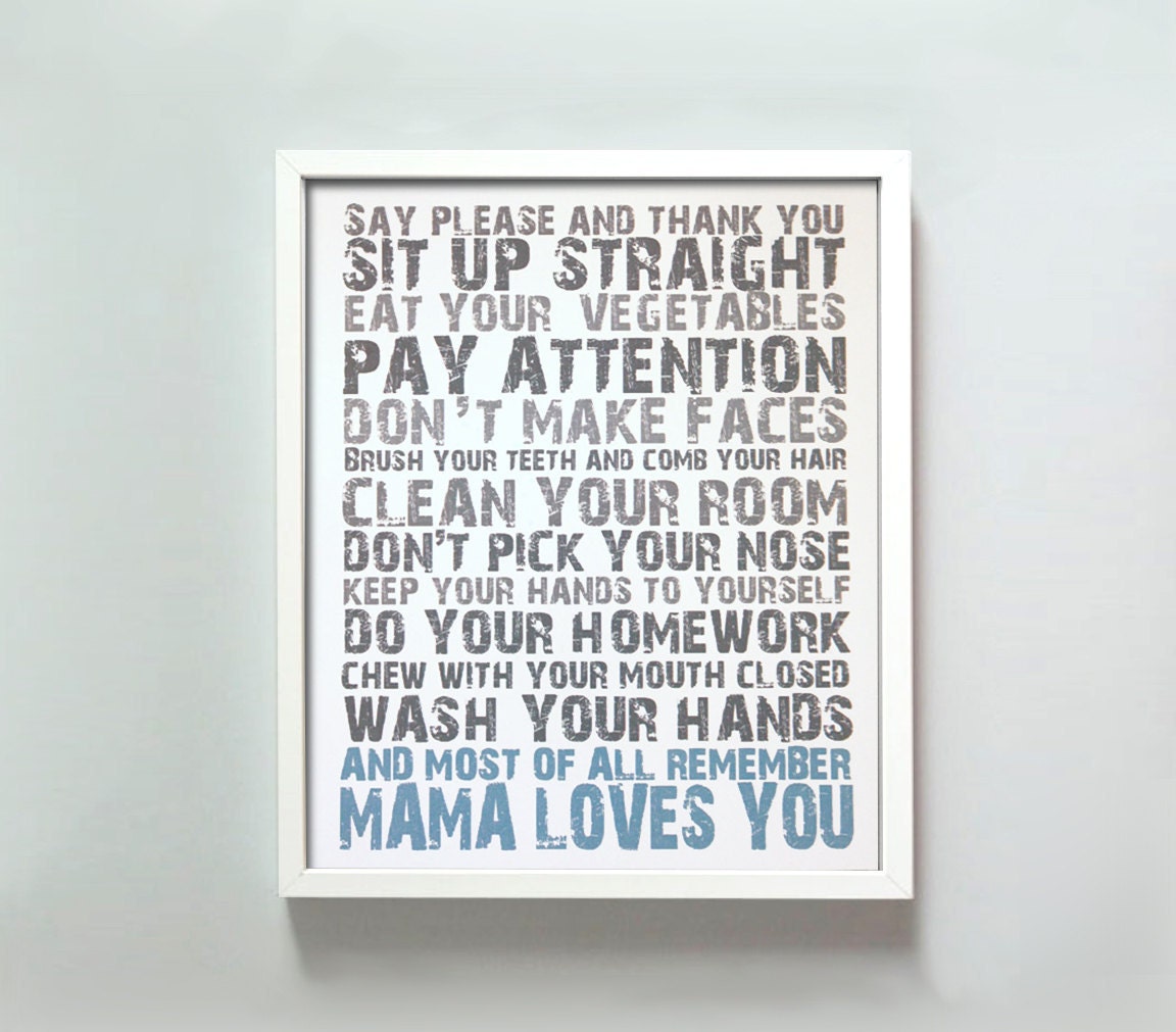 11x14 Mama Loves You in Blue
