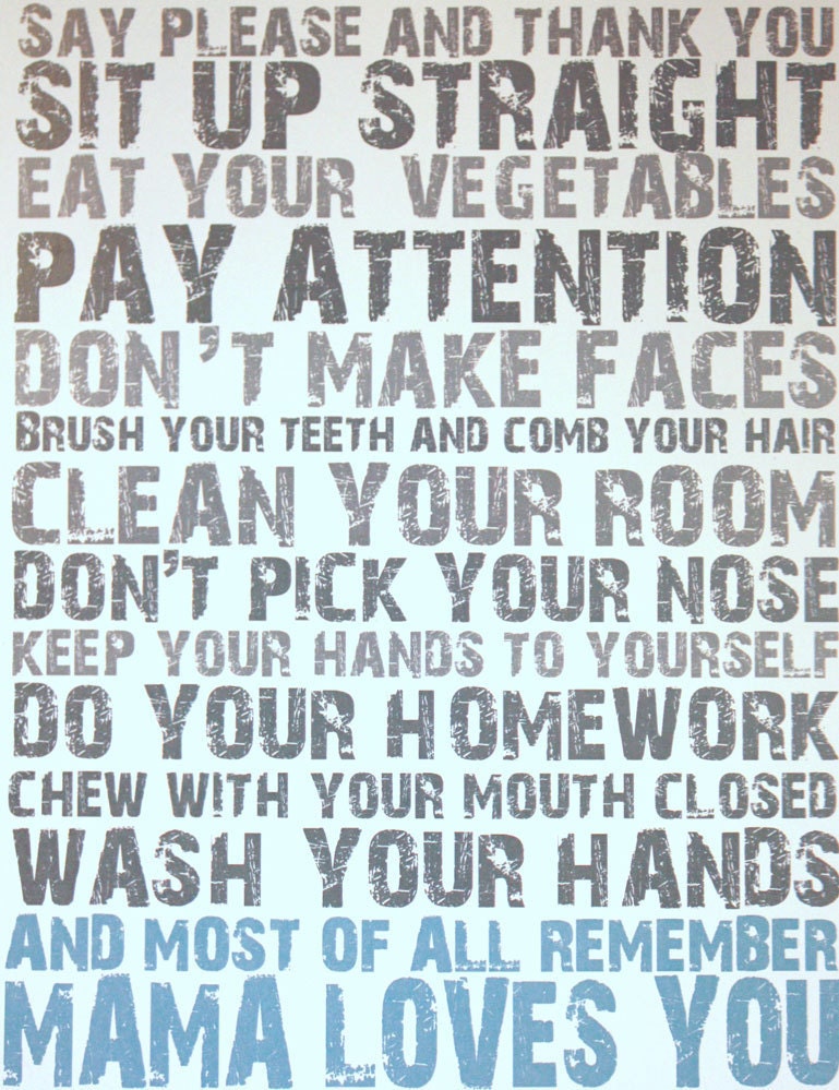 8x10 Mama Loves You in Blue