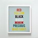 11x14 Red, Yellow, Black & White print