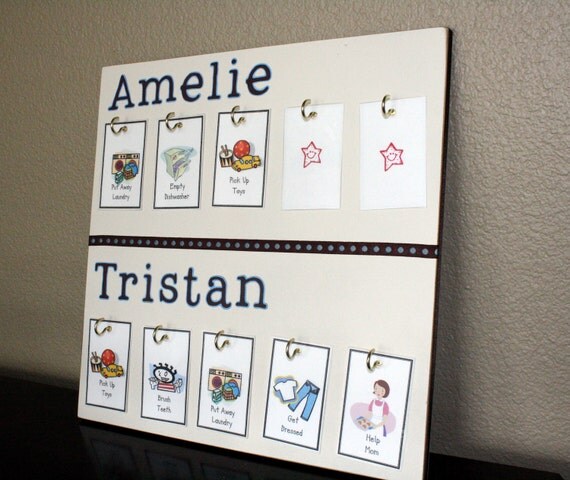 Customized Chore Chart (Medium Size: 2 Names)