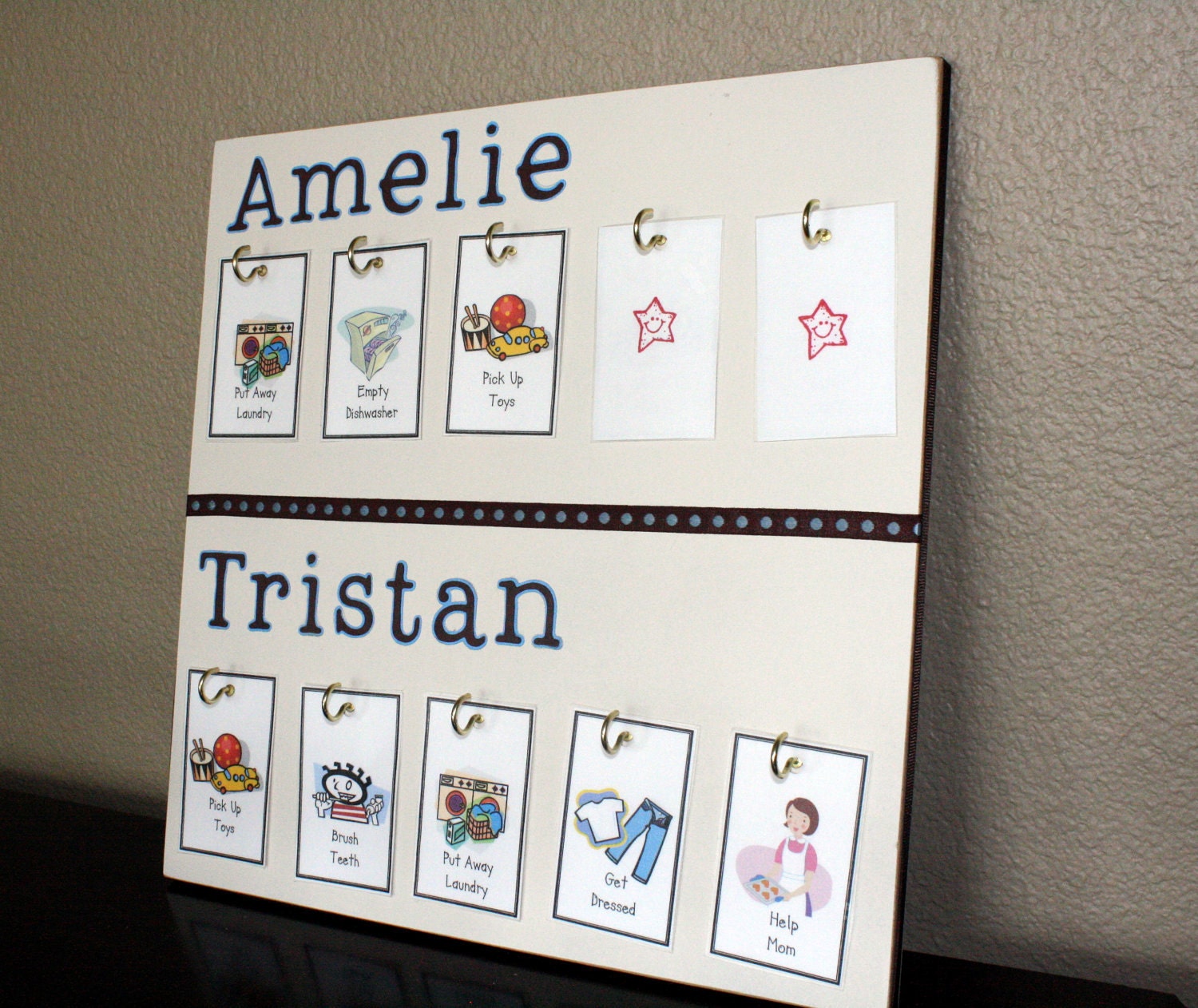 Customized Chore Chart (Medium Size: 2 Names)