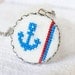 Hand embroidered necklace Anchor