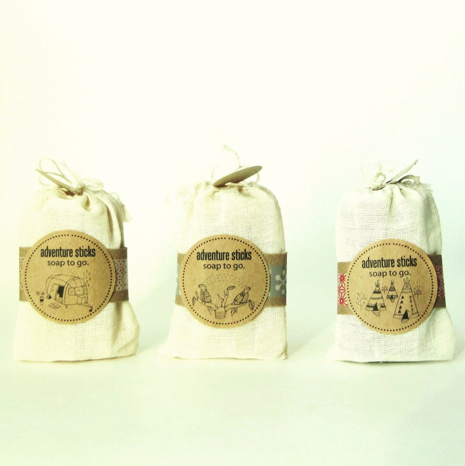 3 packs of Adventure Sticks - Travel Size - Soap To Go. - Vegan Cold Process Soap Sticks for your next Adventure