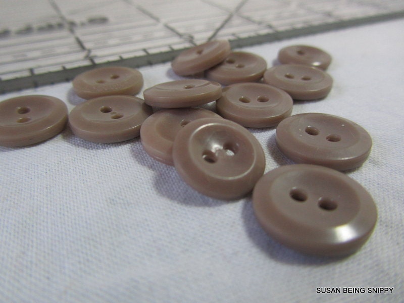 Buttons Grey Khaki 2 holed Buttons