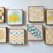 Trailer Wall Art l Art Block l Pink Travel Trailer Modern Traveler  5x5 wood block geometric pattern pastel trailer redtilestudio