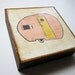 Trailer Wall Art l Art Block l Pink Travel Trailer Modern Traveler  5x5 wood block geometric pattern pastel trailer redtilestudio