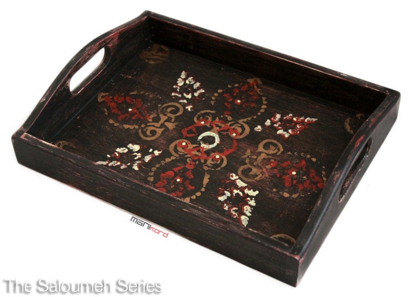 Handmade/Hand-painted Wooden Serving Tray