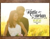 Modern Save The Date Magnet or Card - Sunflower Wedding
