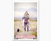 Photo Save The Date Postcard or Magnet - Heart Banner