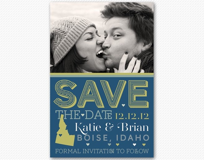 Save The Date Bright Modern Wedding Card or Magnet