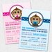 Little Monkey Baby Shower Invitation Printable, Modern, Preppy, Boy or Girl Blue or Pink, You Choose,, DIY Digital File