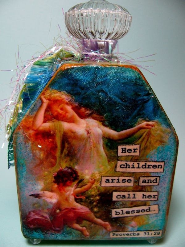 Mixed-Media Original Perfummie, inspirational, unique and beautiful by Debbie Saenz on Etsy