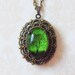 Emerald Bewitched -- Small Wearable Art Locket necklace -- bridesmaid--Mothers Day Gift