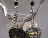 Black Fender Guitar Pick Earring
