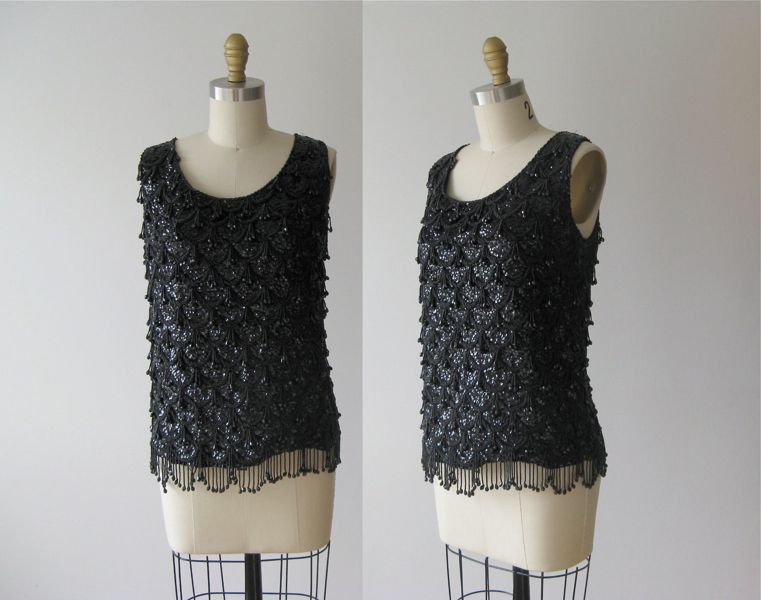 vintage 1960s bead top // Midnight Bebop