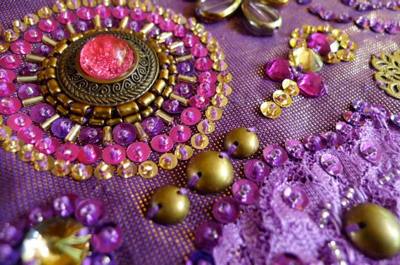 Decorative Throw Cushion cover for the Belly Dancer's Boudoir in Purple