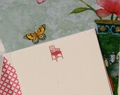Personalized Chippendale Chair Note Card & Lined Envelopes
