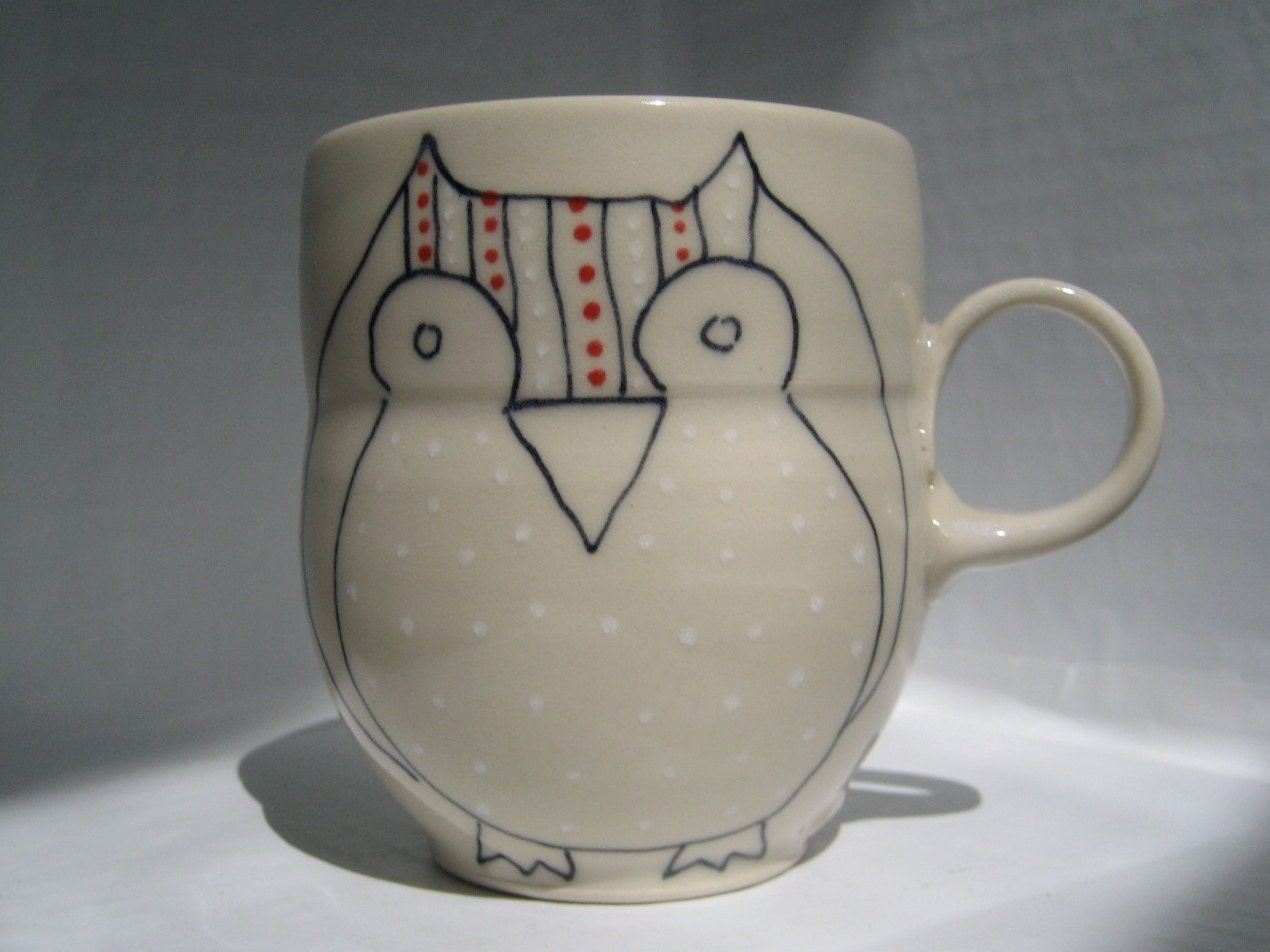 Handmade Coffee Cup- Owl Mug- Reserved for John
