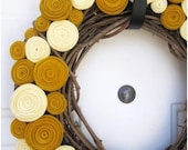 Gold and Cream rosette wreath