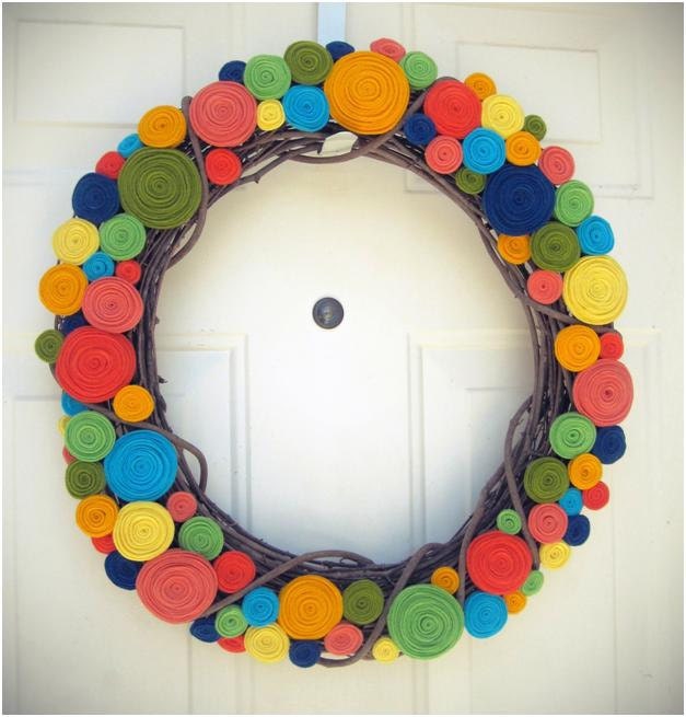 Rainbow rosette wreath- pick your colors