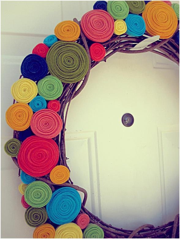 Rainbow rosette wreath- pick your colors