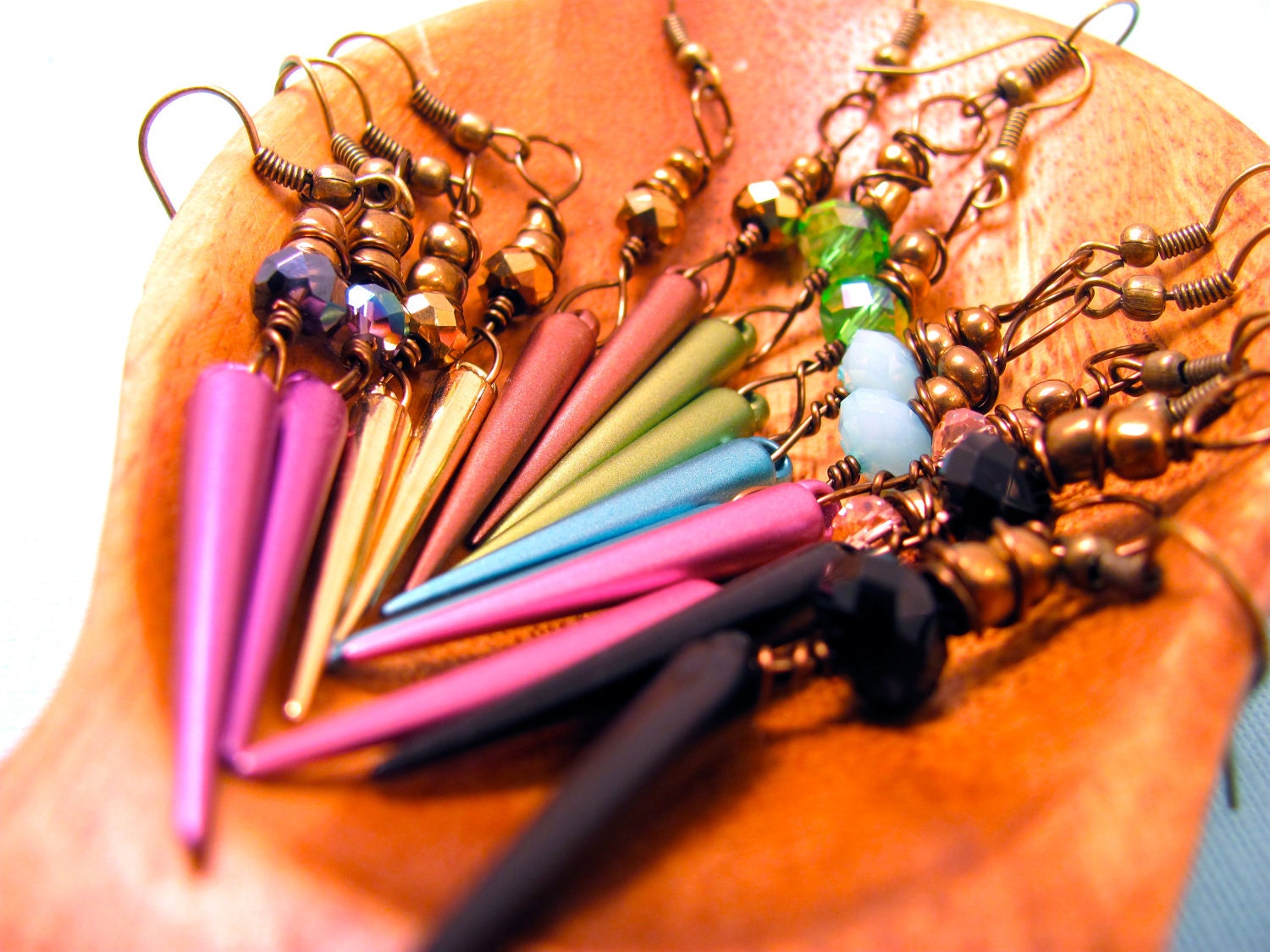 Spike Hipster Earrings - YOU PICK COLOR